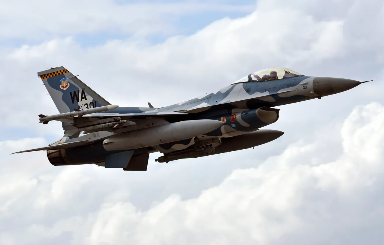 Фото обои истребитель, F-16, четвёртого поколения, лёгкий, многофункциональный