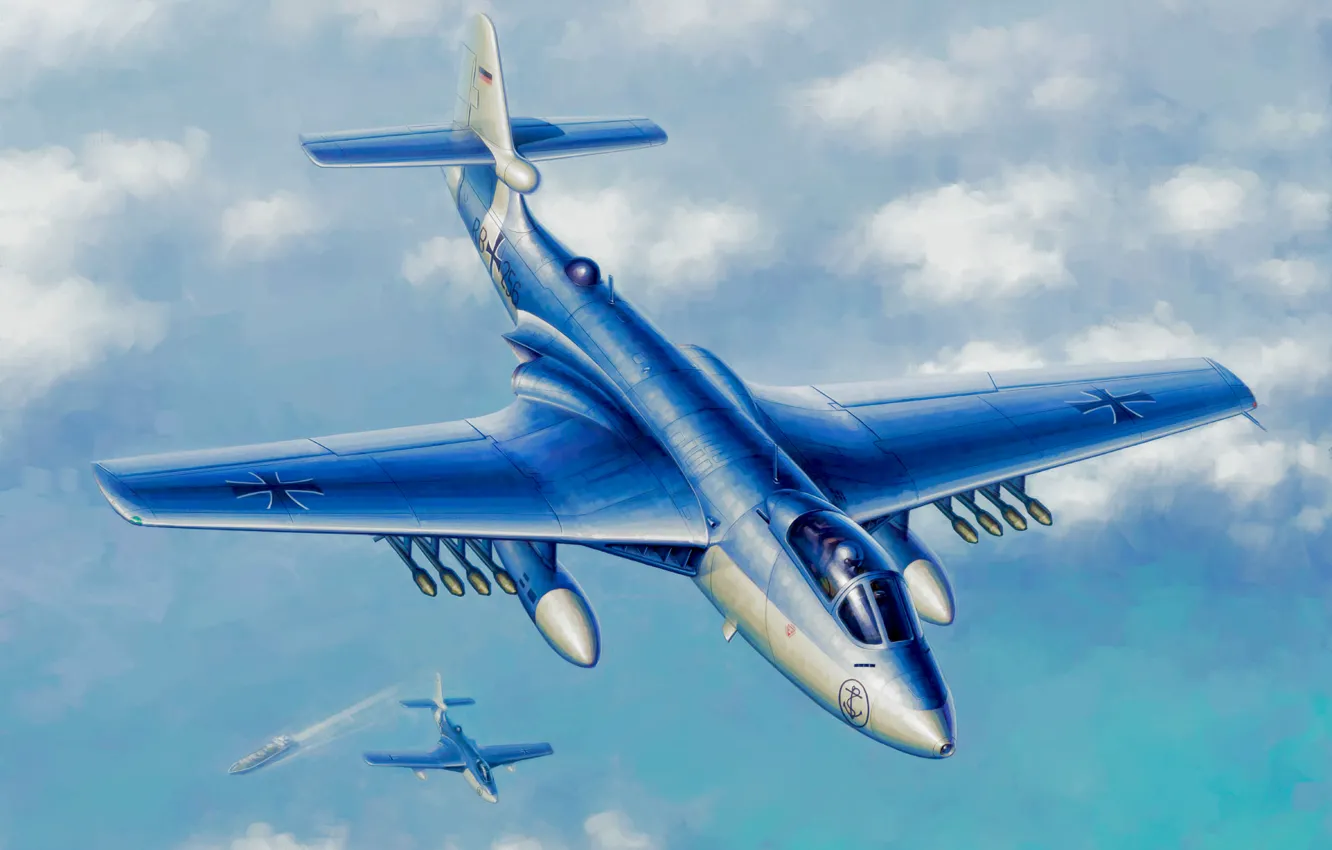 Фото обои art, airplane, painting, aviation, Hawker Seahawk