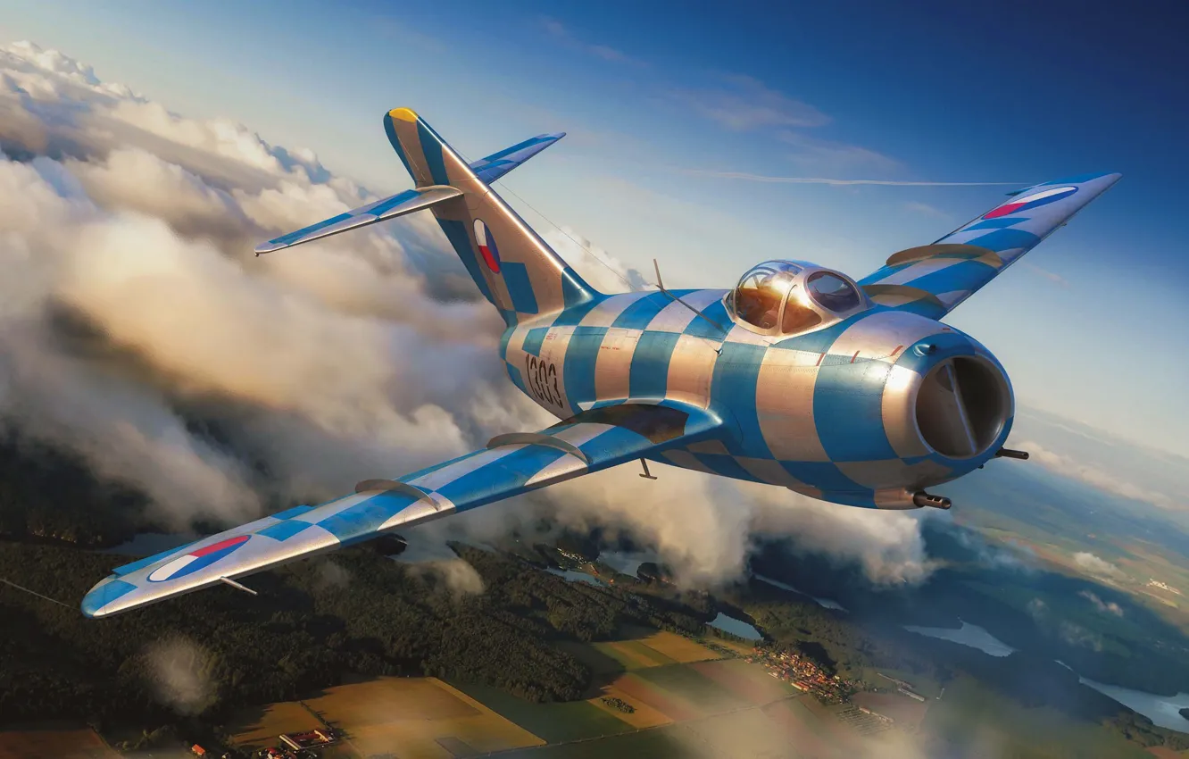 Фото обои истребитель, МиГ-15, Чехословакия, Adam Tooby, Mikoyan MiG-15