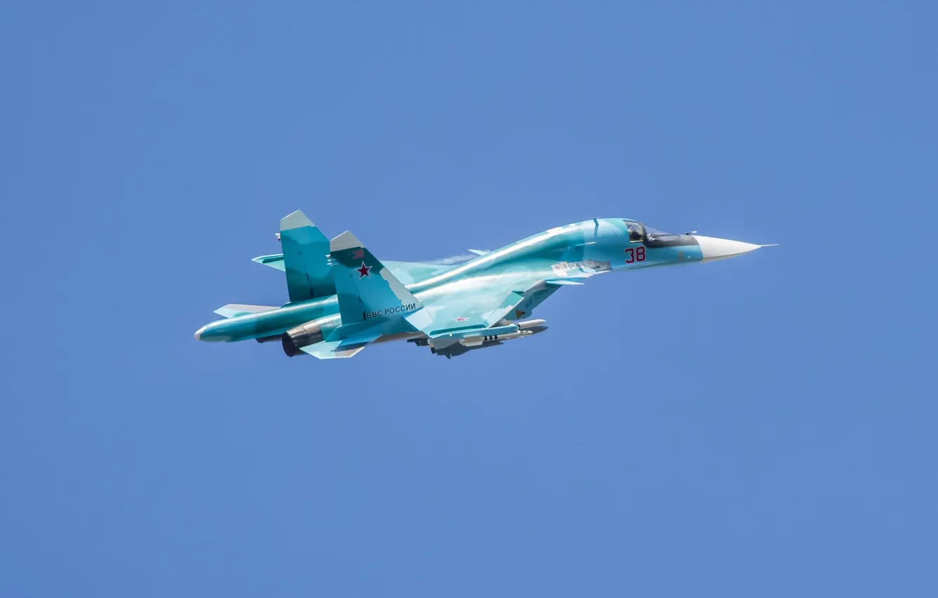Фото обои полет, истребитель, бомбардировщик, Су-34