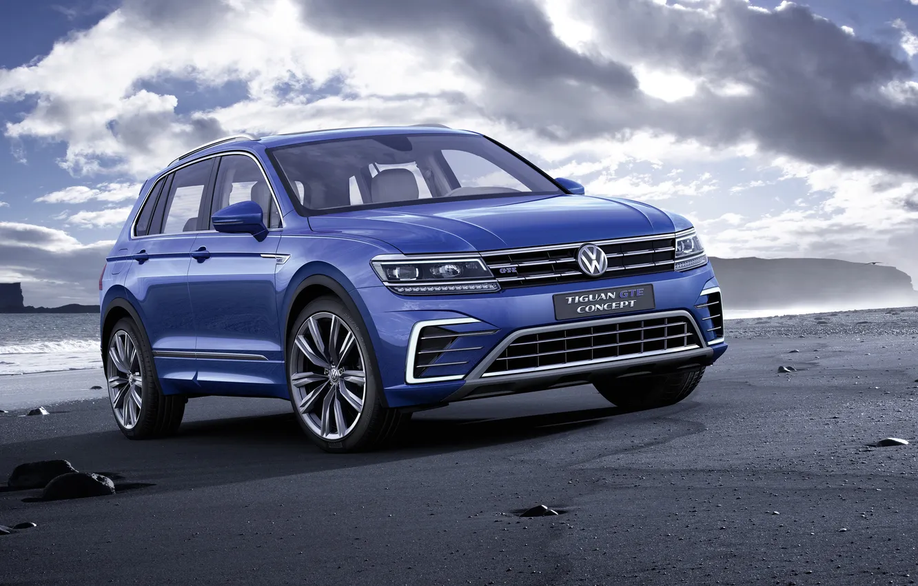 Фото обои Volkswagen, концепт, фольксваген, GTE, Tiguan, 2015, Concept 2015, тигуан