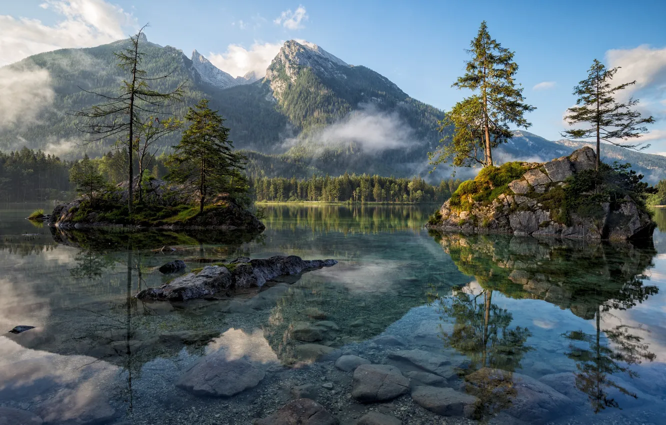 Фото обои лес, вода, горы, природа, скалы, Германия