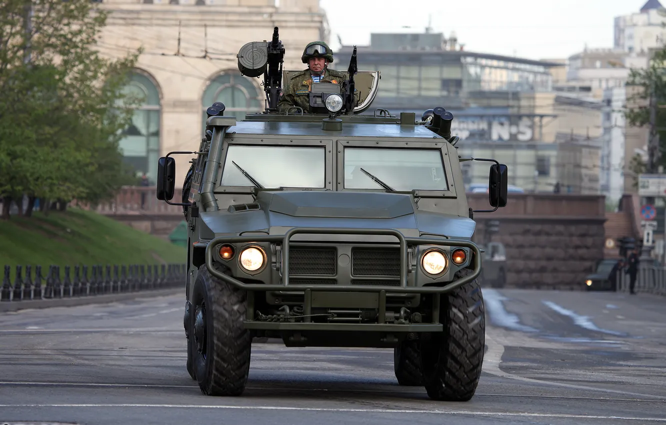 Фото обои тигр, Москва, парад, 9 мая, репетиция