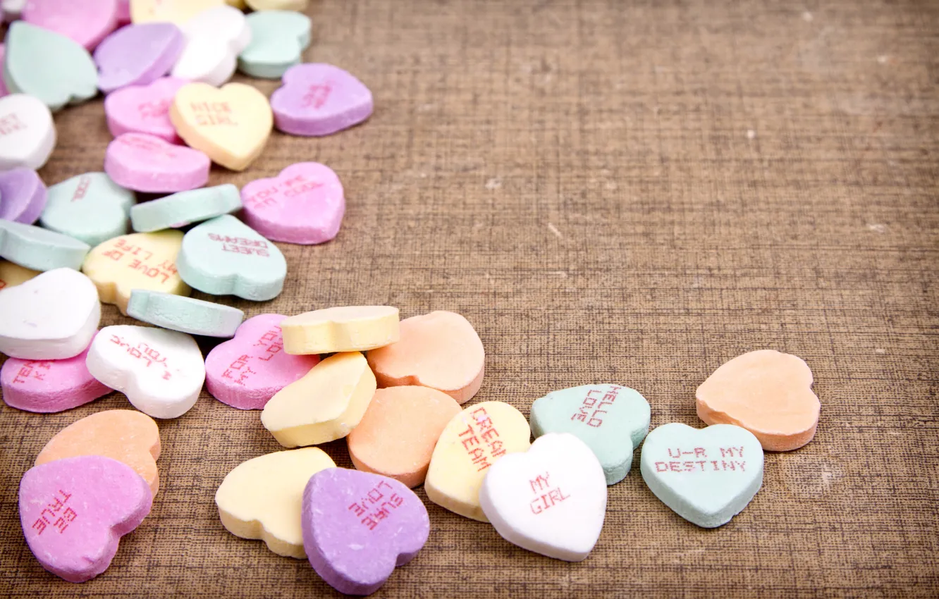 Фото обои конфеты, love, romantic, hearts, sweet, candy
