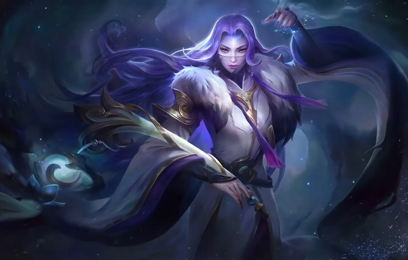 Фото обои девушка, магия, фэнтези, Mobile Legends: Bang Bang!, Luo Yi