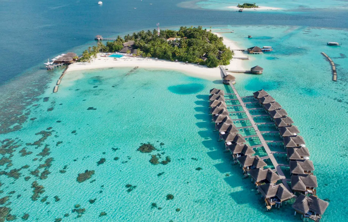 Фото обои острова, океан, курорт, лагуна, Maldives, A Kuoni Hotel, Maafushivaru Maldives