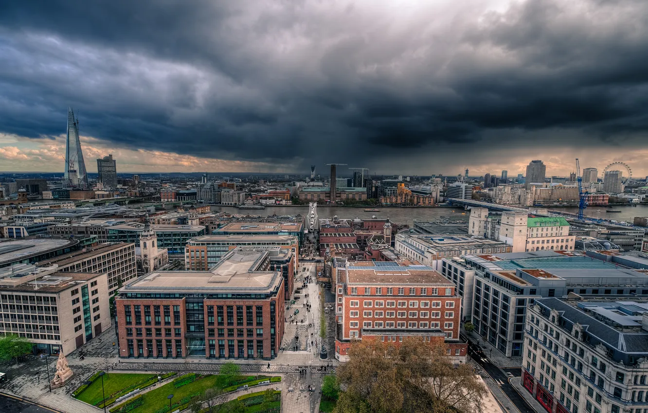 Фото обои англия, лондон, Clouds, london, Storm, england, Thames River