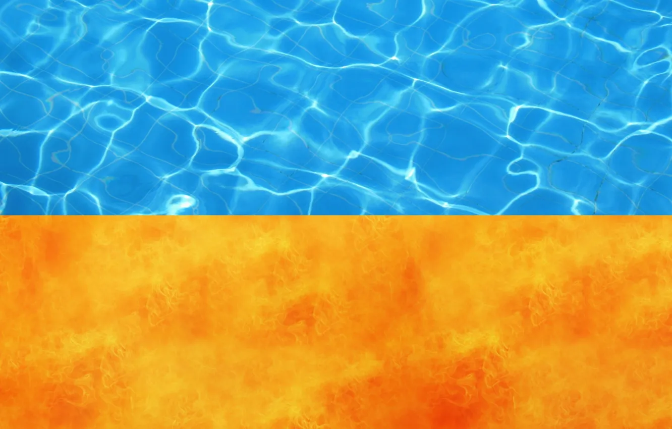 Фото обои вода, пламя, Флаг, Украина