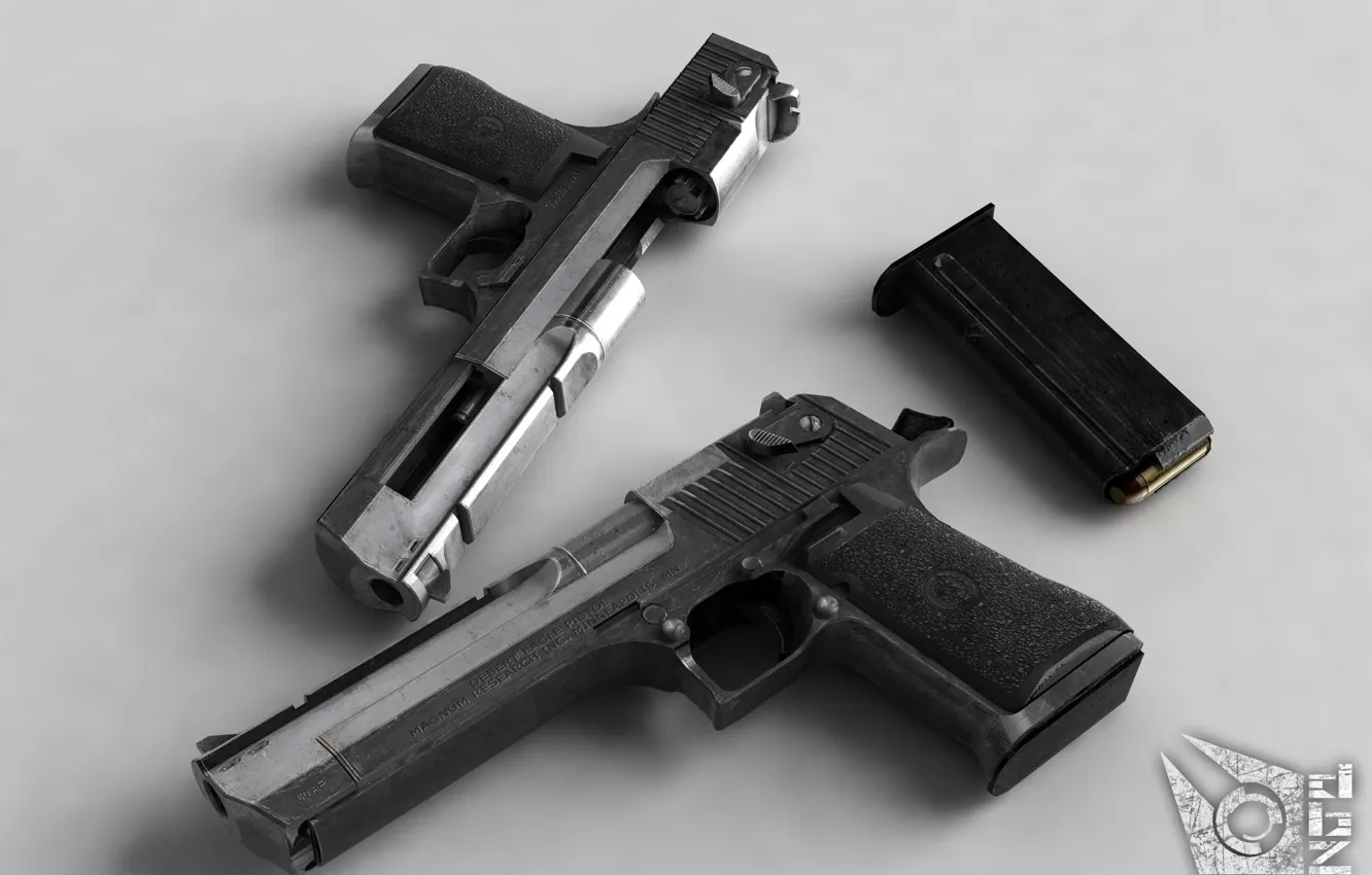 Фото обои пистолет, патроны, магазин