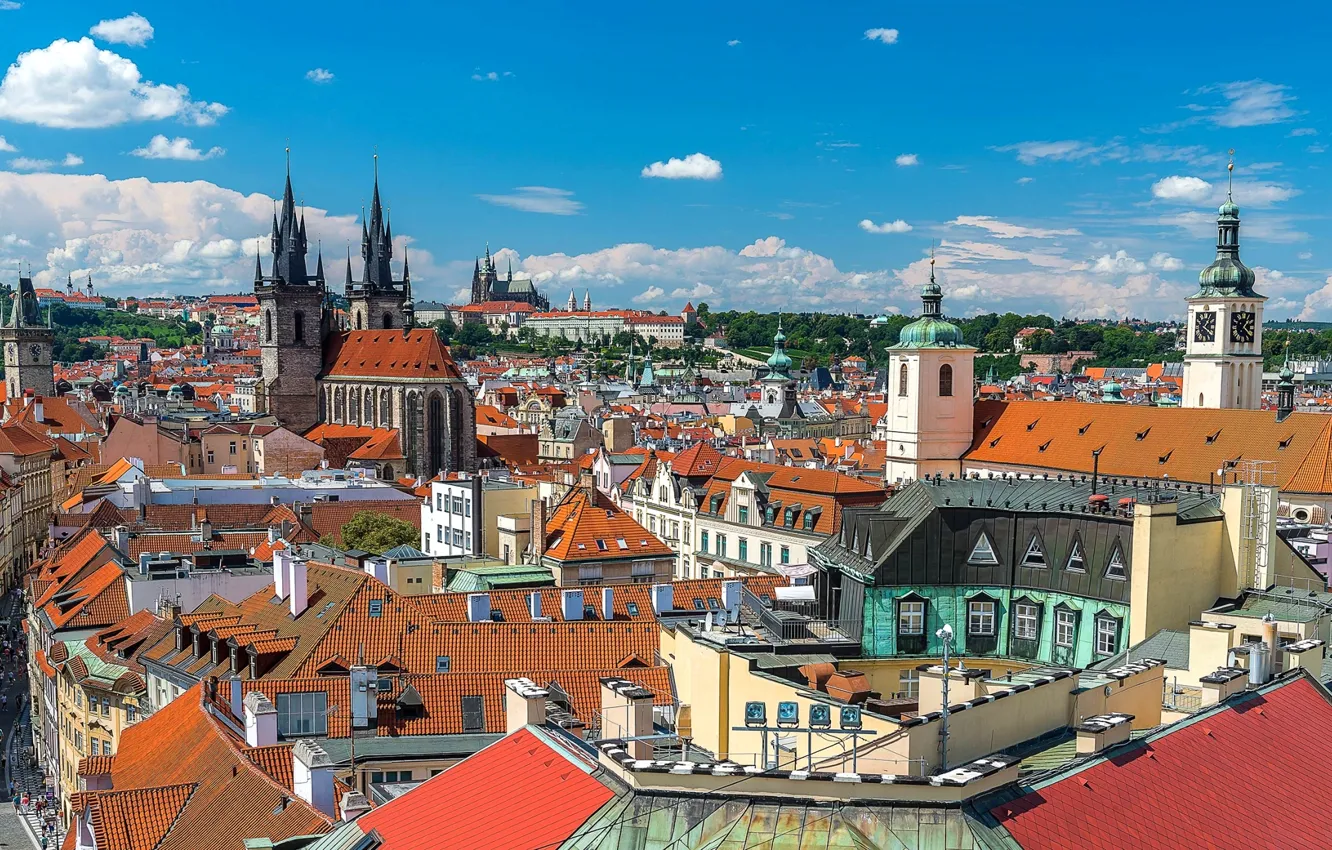 Фото обои Прага, Чехия, панорама