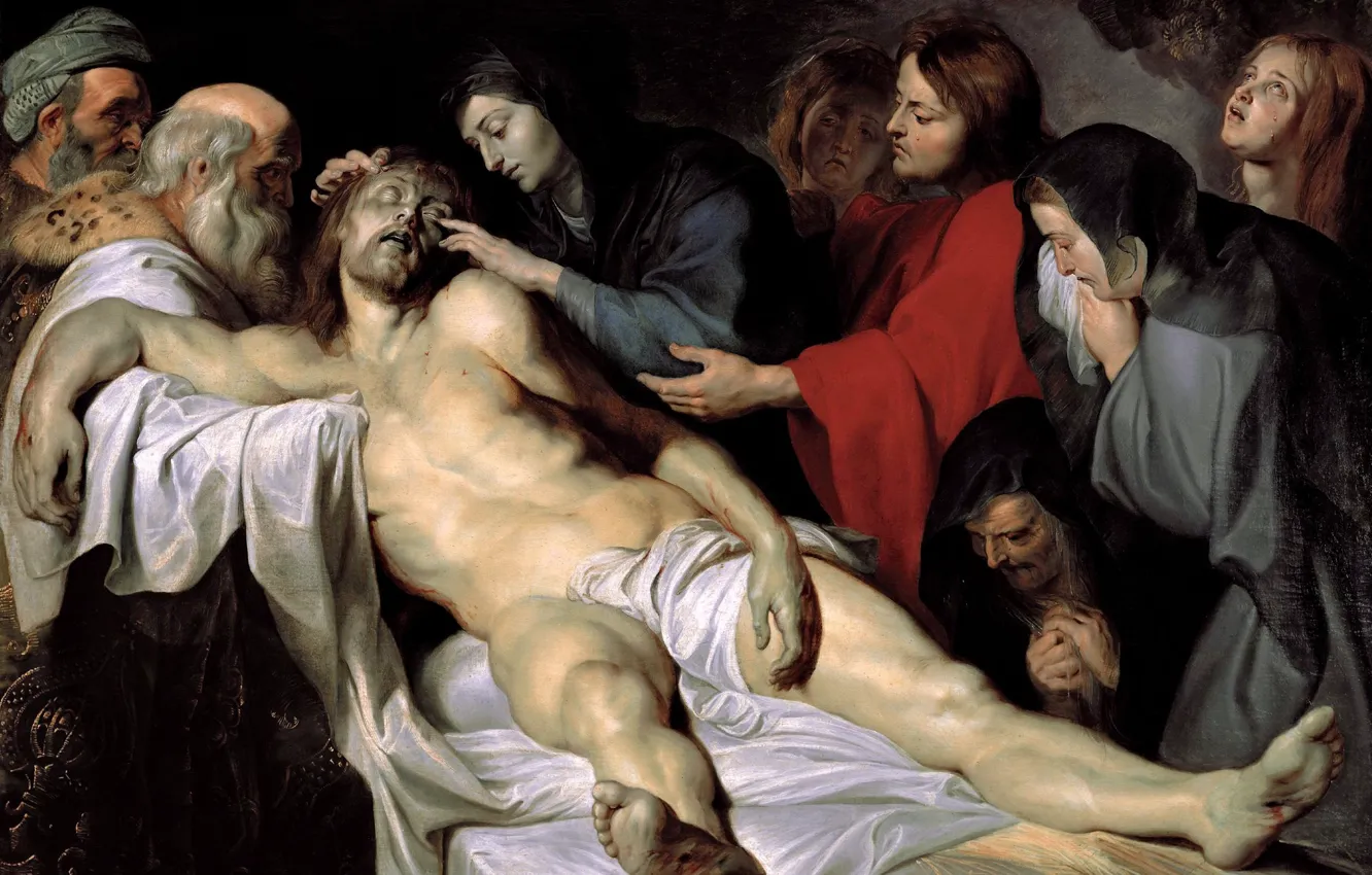 Фото обои картина, религия, Питер Пауль Рубенс, мифология, Pieter Paul Rubens, Оплакивание