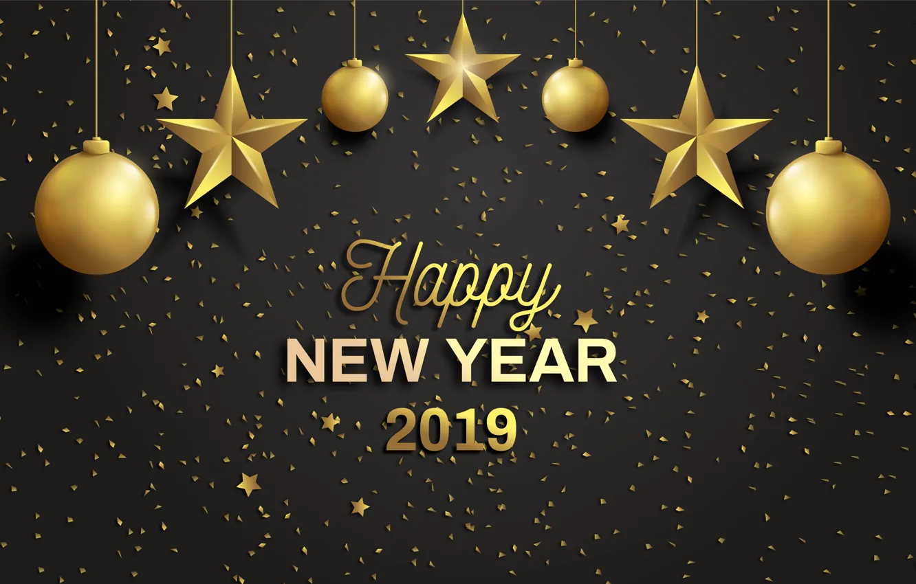 Фото обои фон, праздник, черный, новый год, New Year, 2019
