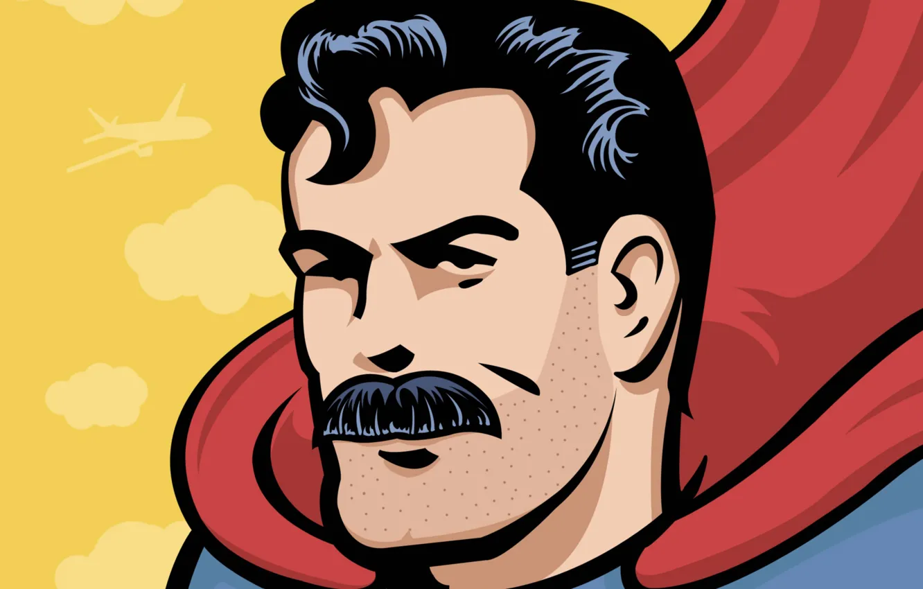 Фото обои усы, герой, Супермен, щетина, комикс, comics, Superman, hero