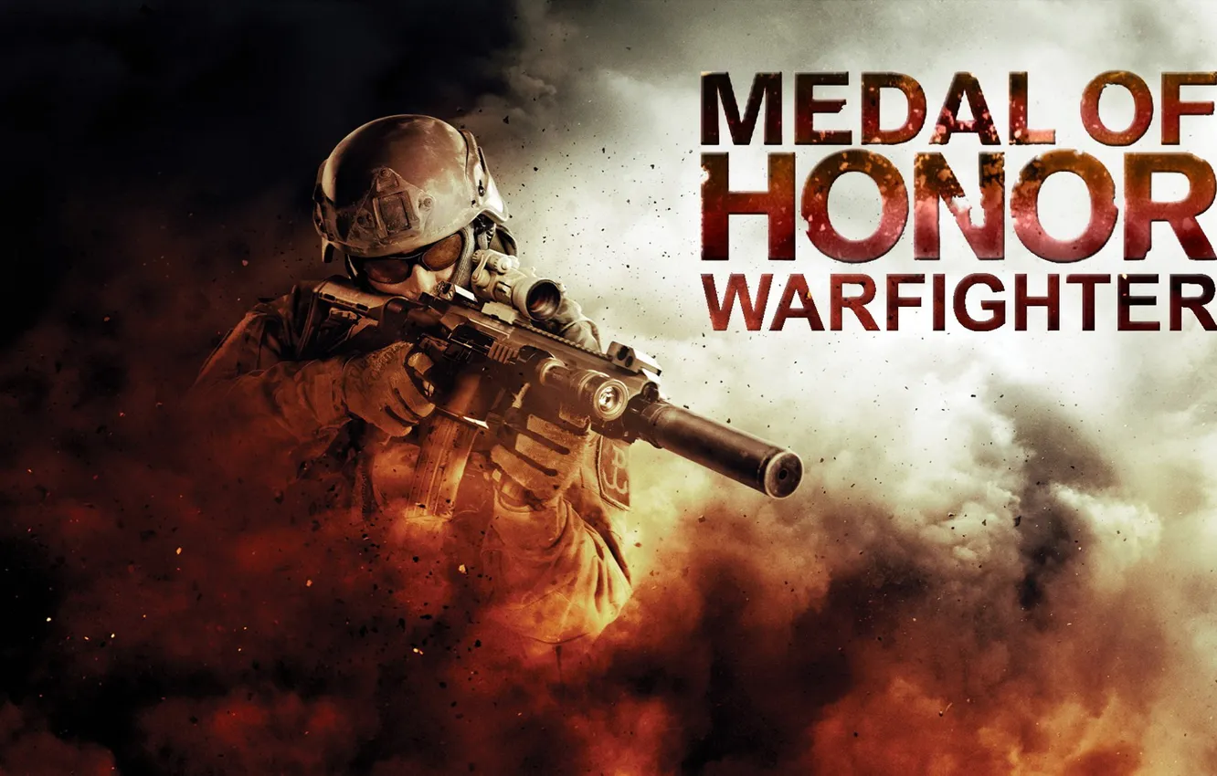 Фото обои оружие, пыль, солдат, Medal of Honor: Warfighter