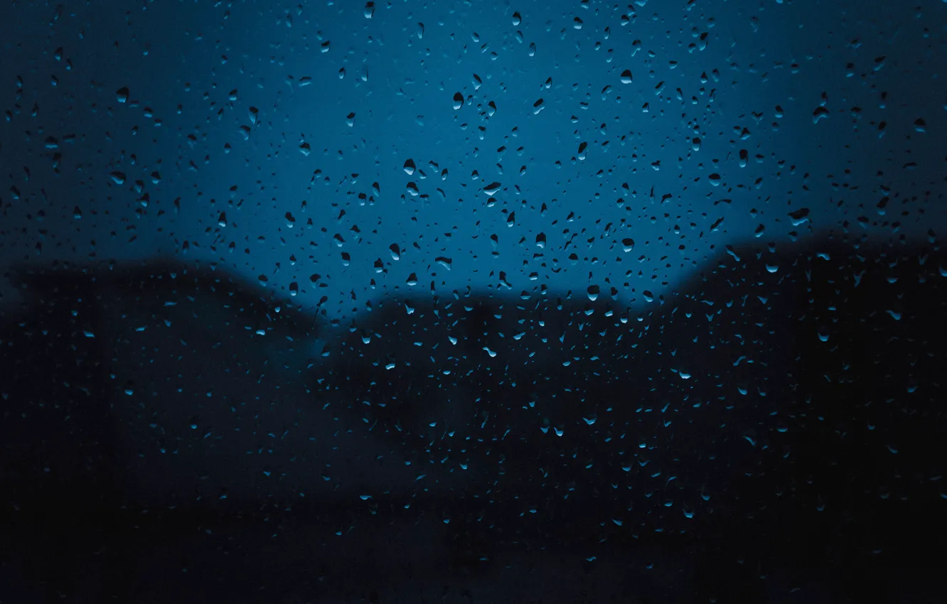 Фото обои Вечер, Дождь, Темнота