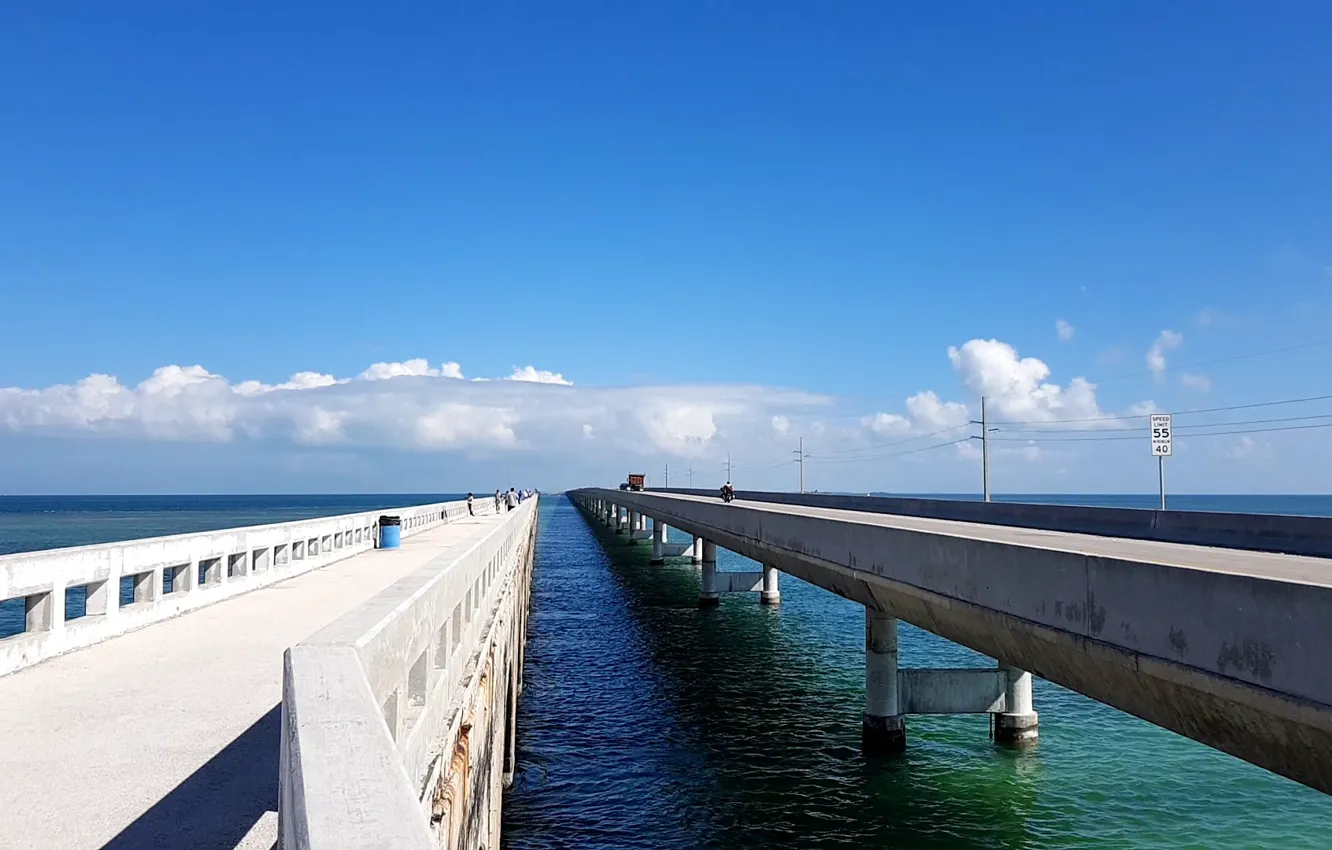 Фото обои путешествия, отдых, мосты, Key West, Seven Mile Bridge, USA-Florida