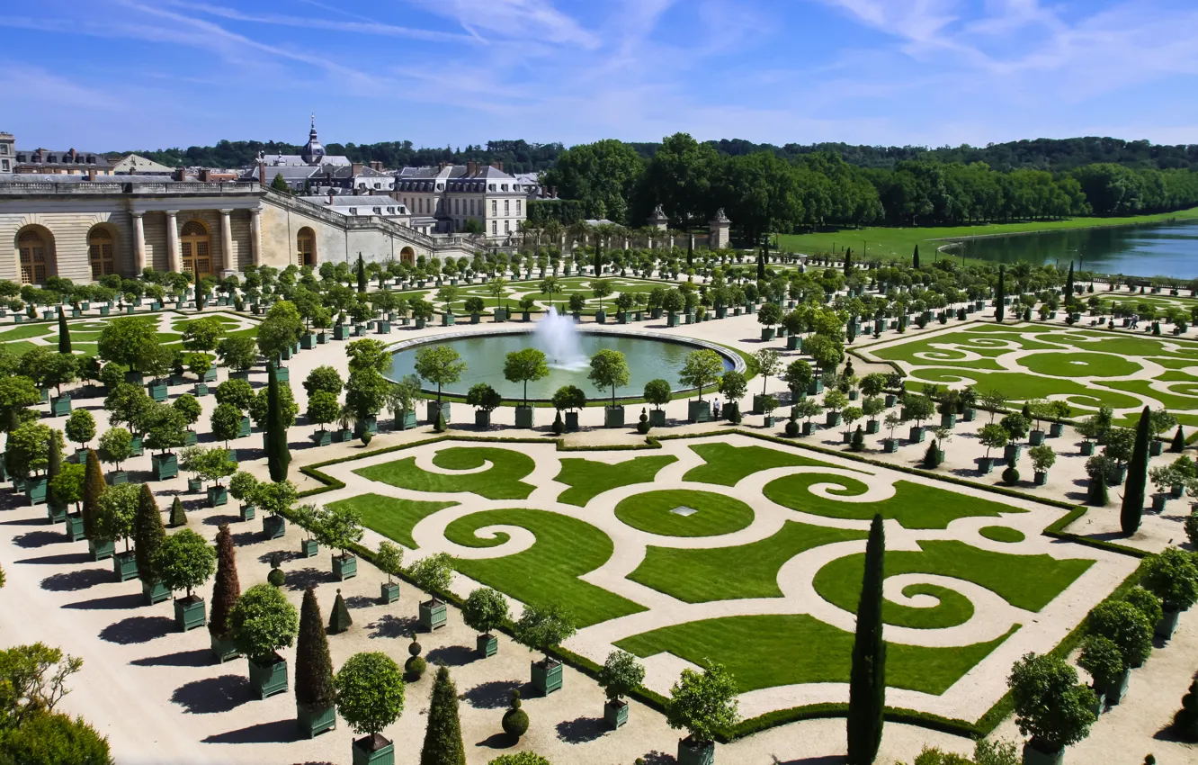 Фото обои France, Versailles, Castle, Garden, Architecture