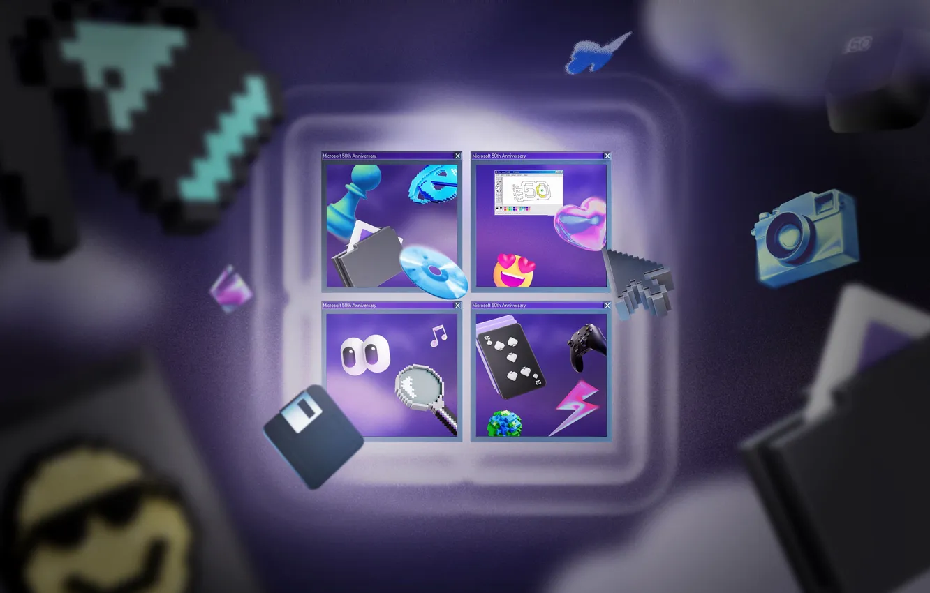 Фото обои Microsoft, windows, Microsoft Windows, 50th Anniversary, 50-я годовщина