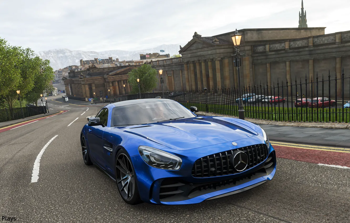 Фото обои mercedes, road, bridge, street, england, mercedes amg, mercedes gt