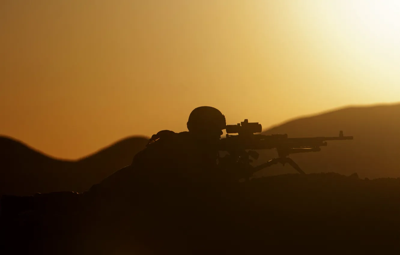 Фото обои military, marine corps, Sunset Security