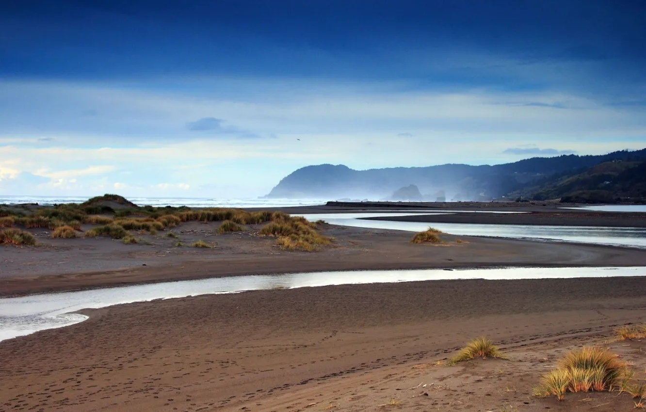 Фото обои песок, ручей, берег