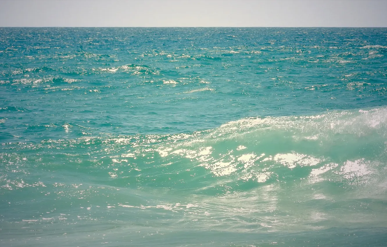 Фото обои море, волны, небо, вода, океан, волна, Природа