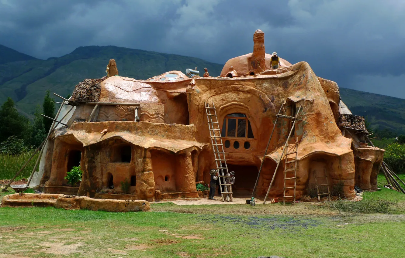 Фото обои горы, дизайн, дом, поляна, строительство, Bogota, Colombia