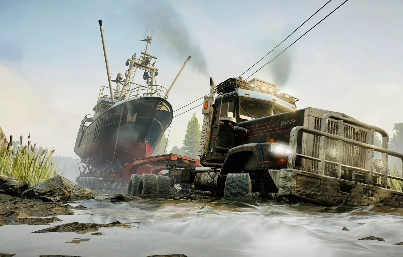 Фото обои HDR, Canada, Water, Game, Trailer, Boat, Mud, UHD