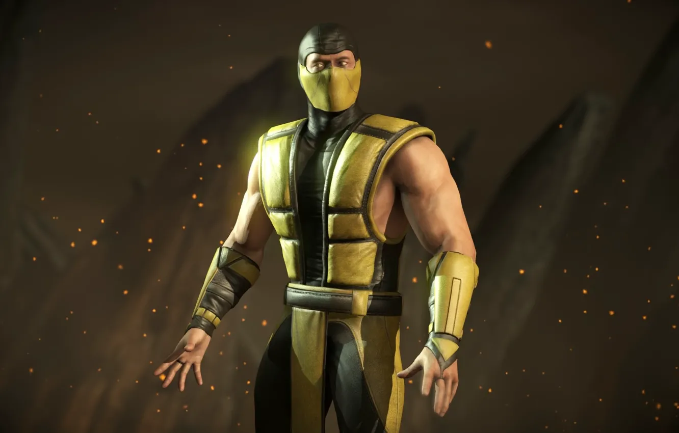 Фото обои Скорпион, Mortal Kombat, Scorpion