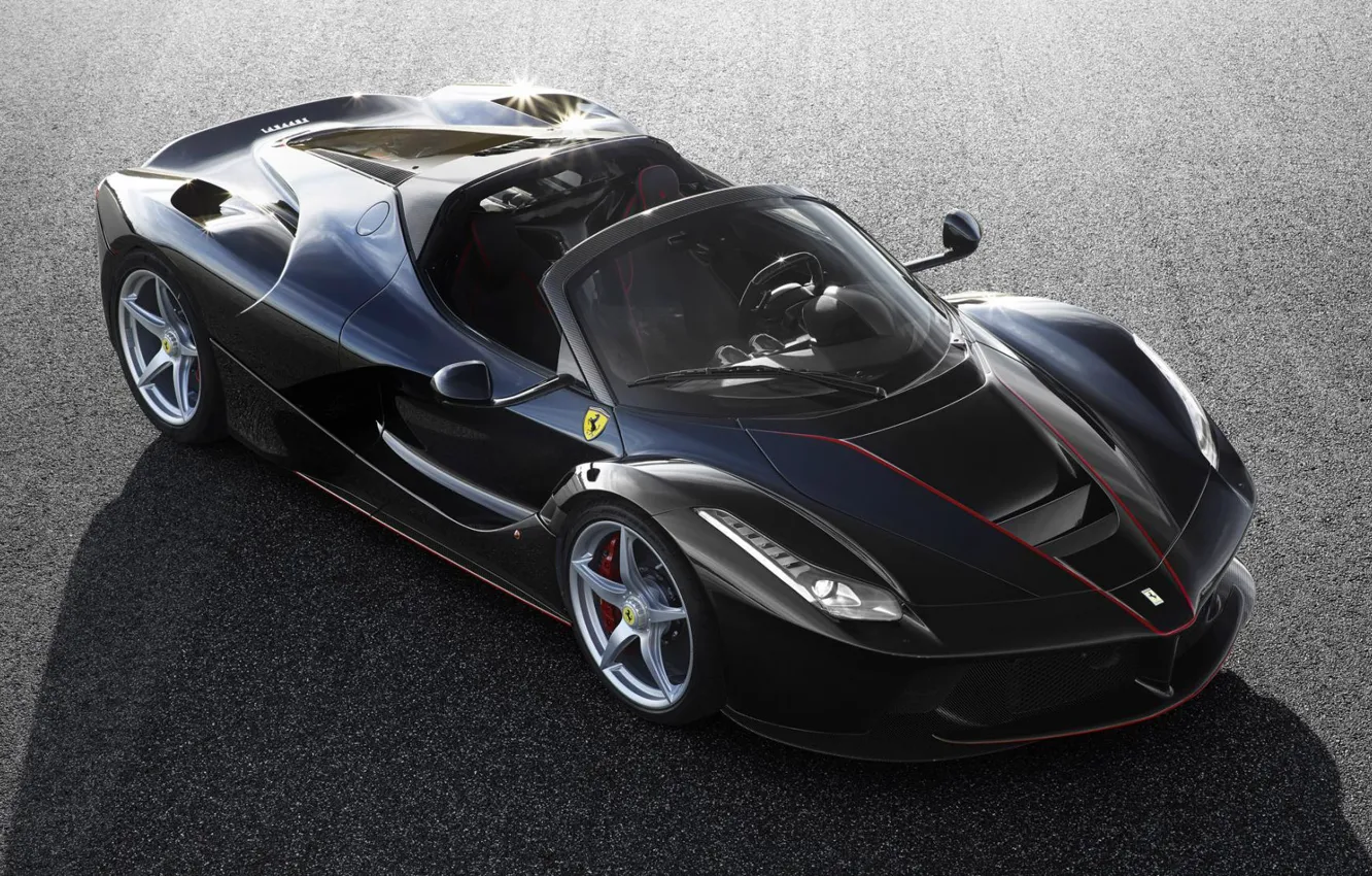 Фото обои Ferrari, Чёрный, new, Spider, LaFerrari