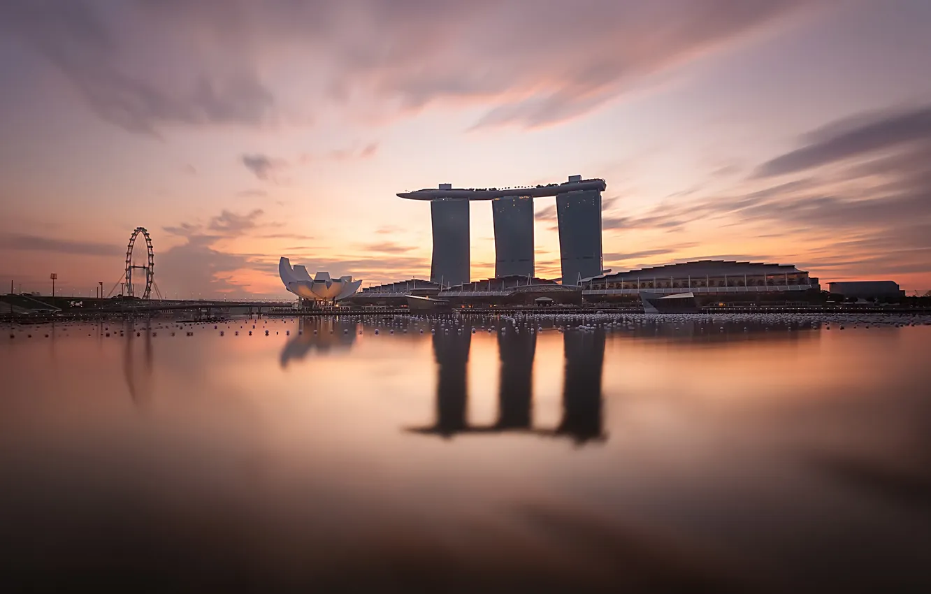 Фото обои восход, Сингапур, Sunrise, Singapore, Asia