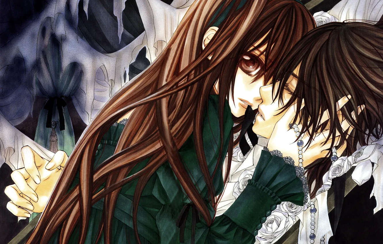 Фото обои Vampire Knight, Couple, Yuki Cross, Kuran Kaname