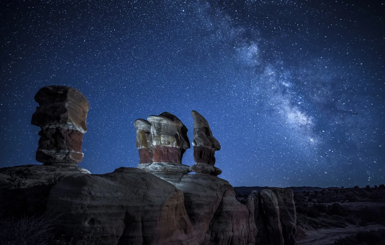 Фото обои космос, звезды, природа, млечный путь, Utah