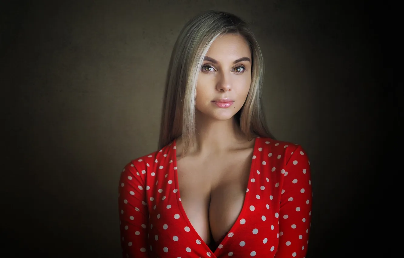 Фото обои грудь, взгляд, платье, блондинка, dress, boobs, eyes, pretty
