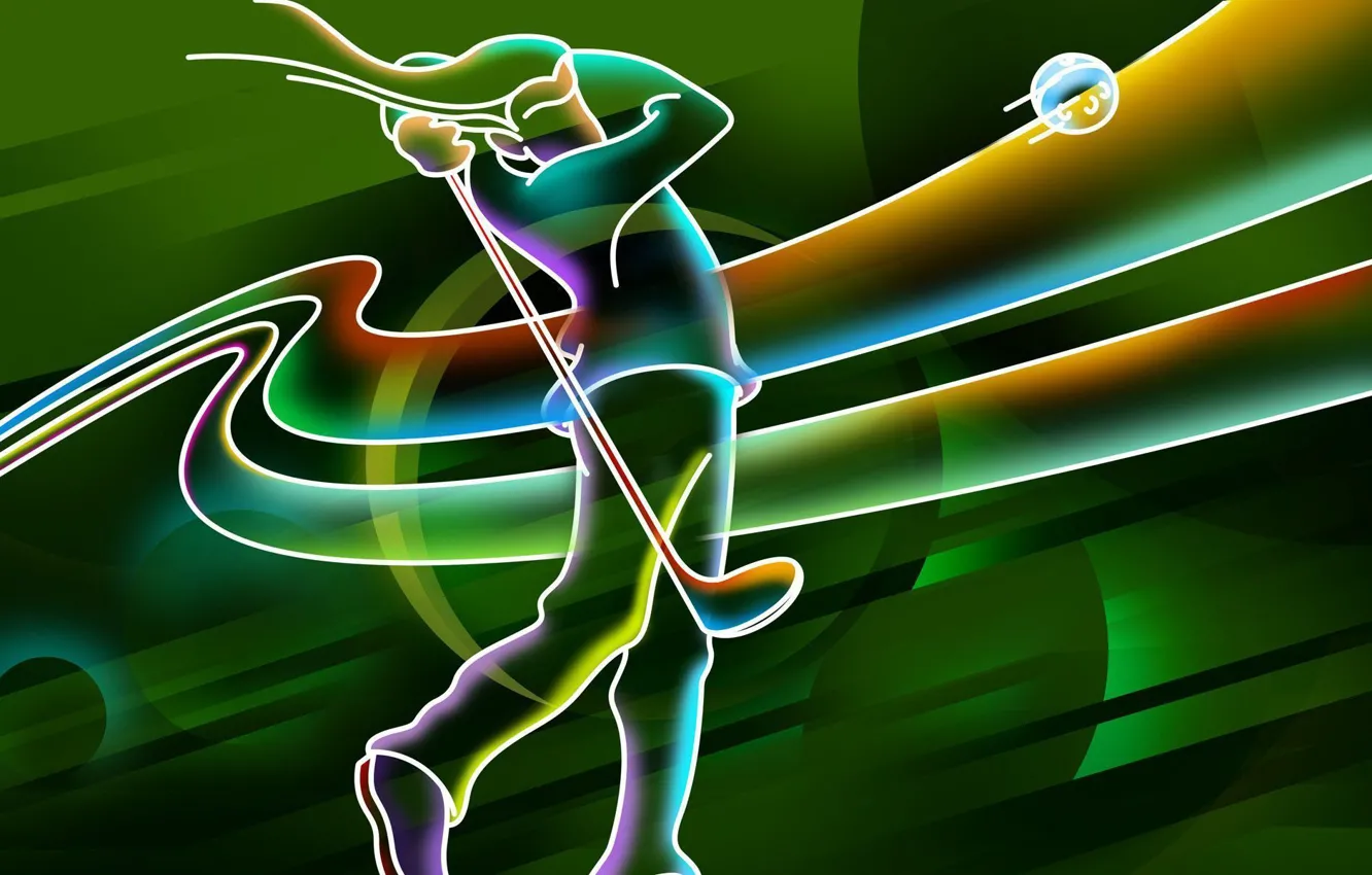 Фото обои линии, движение, спорт, шар, неон, гольф, golf, lines