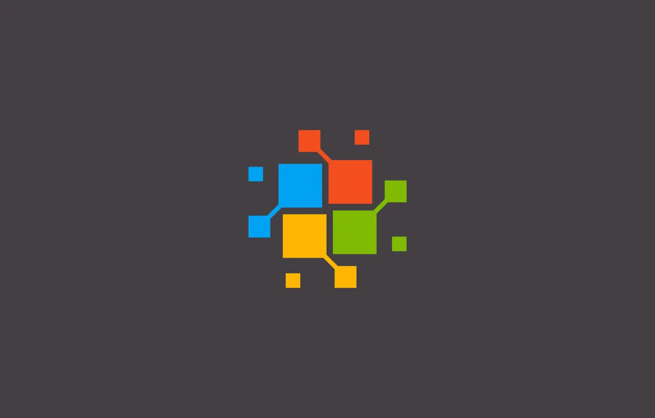 Фото обои микросхема, логотип, Windows, квадрат