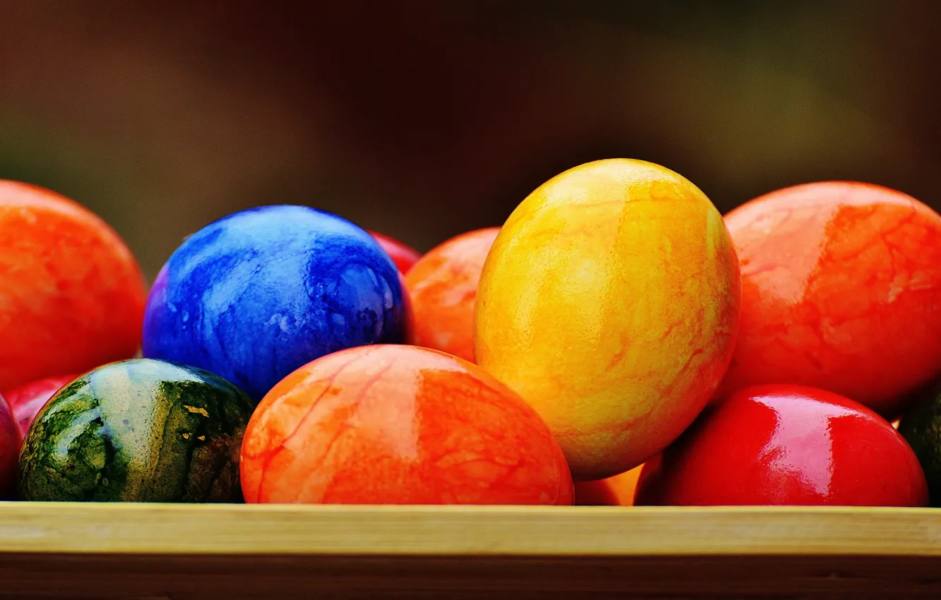 Фото обои colorful, Пасха, rainbow, Easter, eggs, decoration, Happy, яйца крашеные