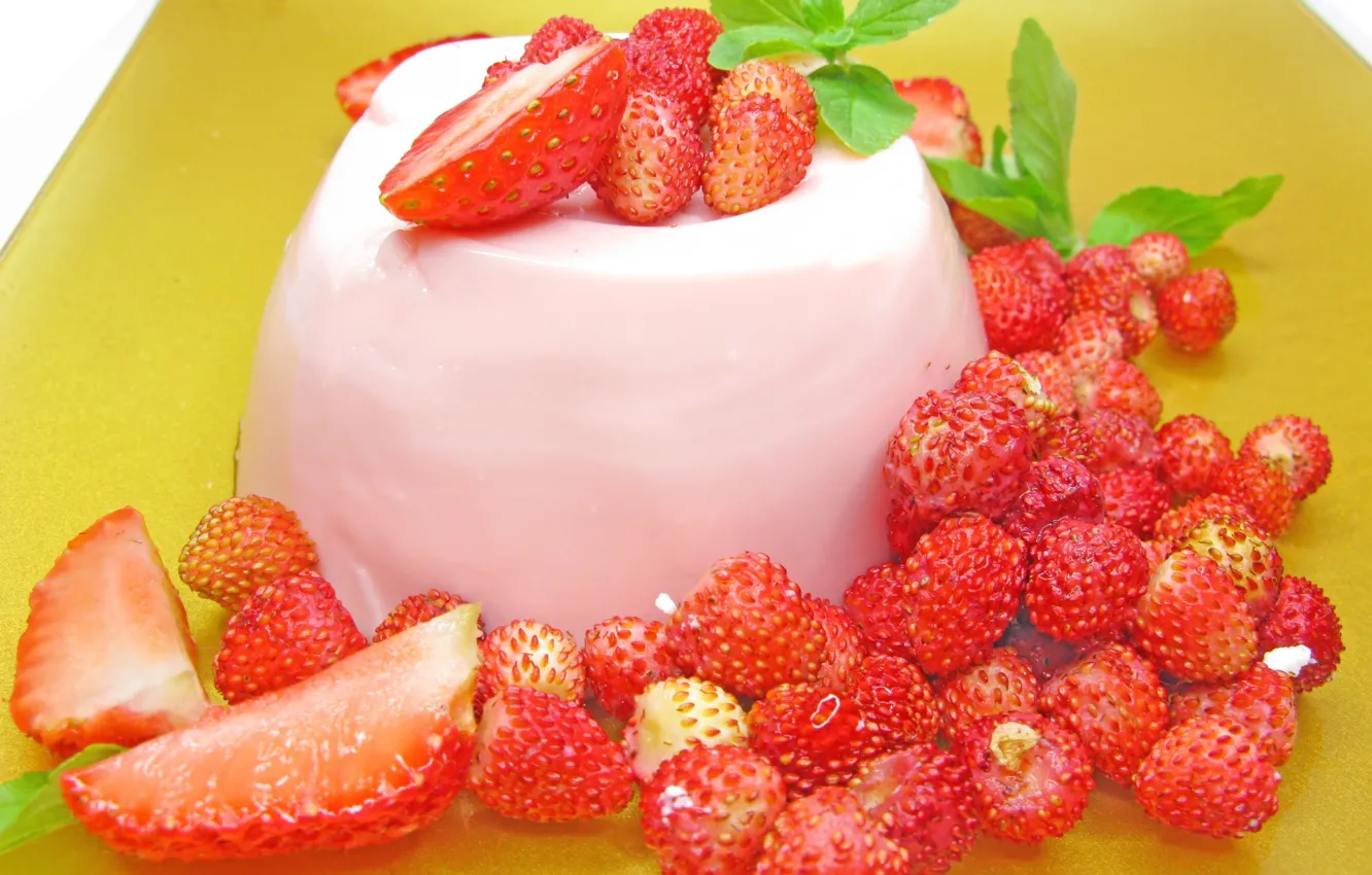 Фото обои красный, ягоды, фон, обои, еда, клубника, wallpaper, десерт