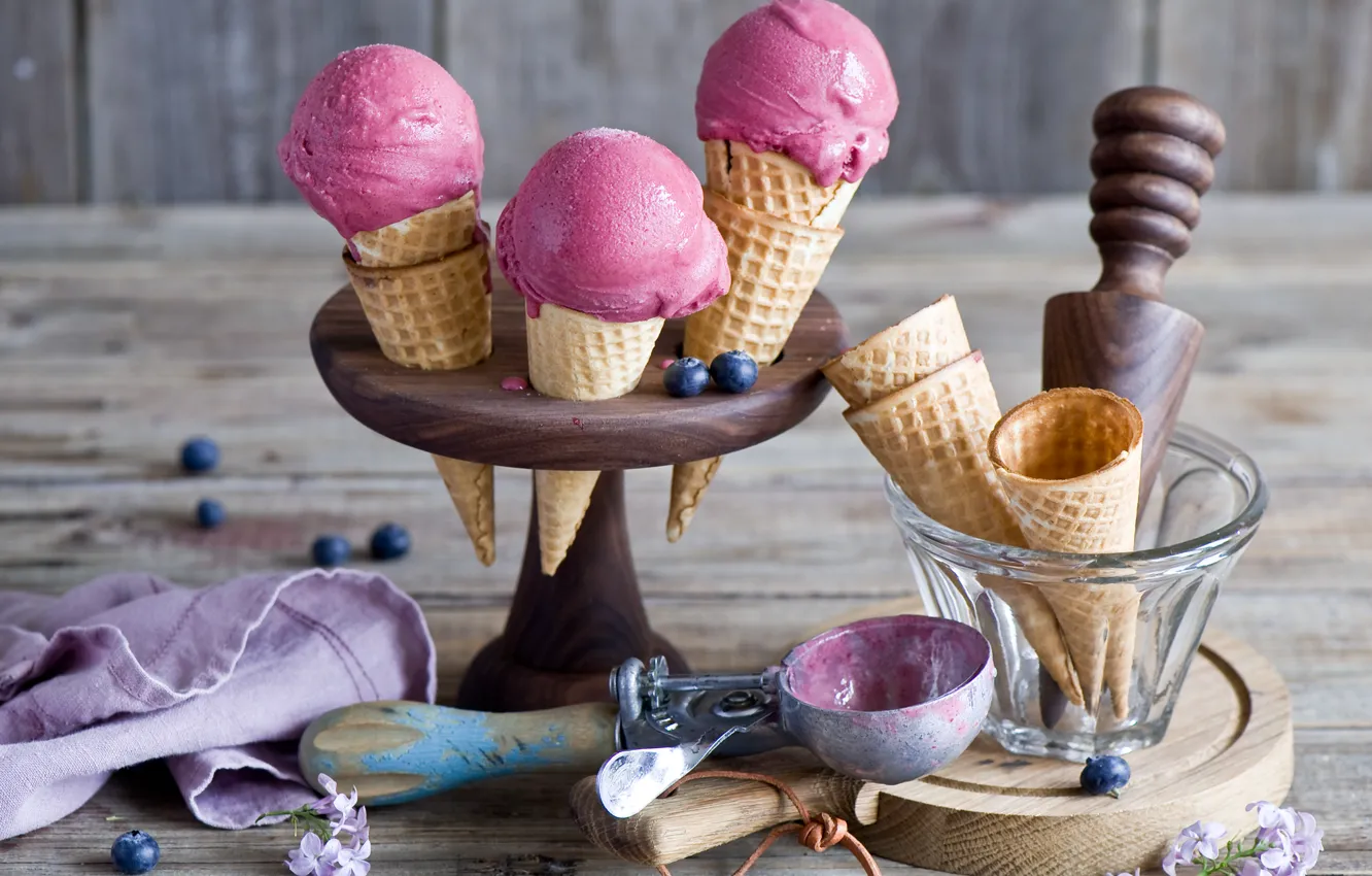 Фото обои мороженое, рожок, десерт