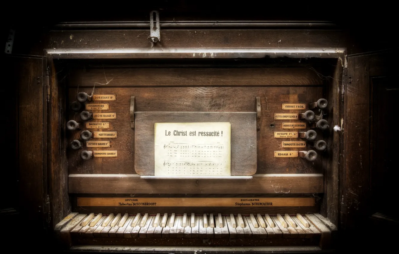 Фото обои музыка, фон, орган