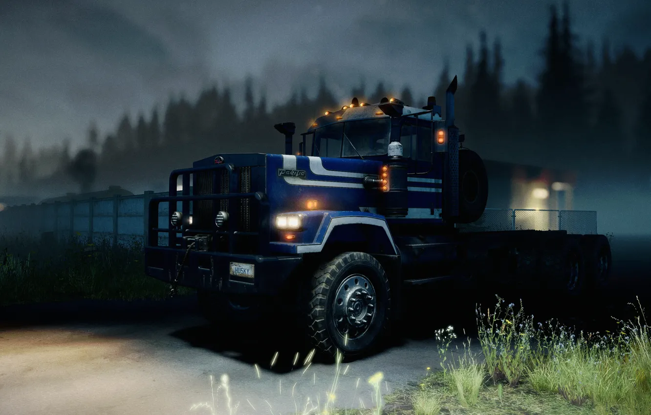 Фото обои HDR, Clouds, Wood, Lights, Night, Truck, Game, Wisconsin