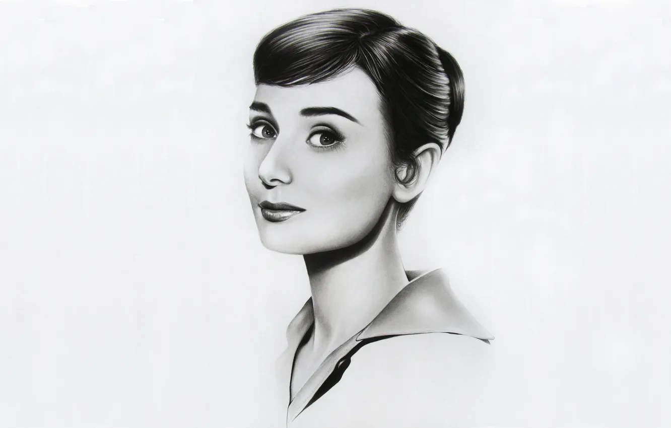 Фото обои рисунок, арт, Audrey Hepburn