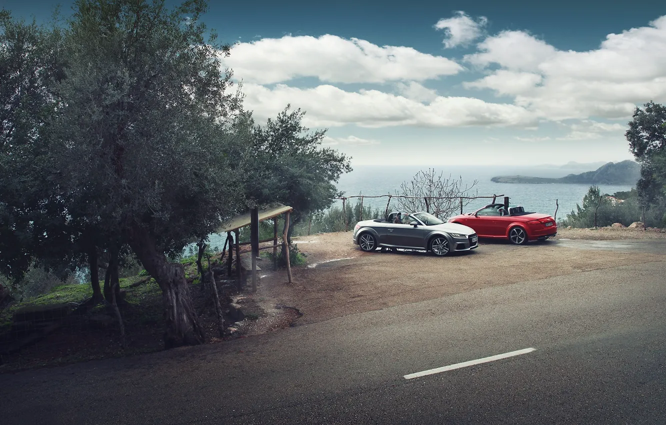 Фото обои Audi, Roadster, Red, Cars, Quattro, Spain, Silver