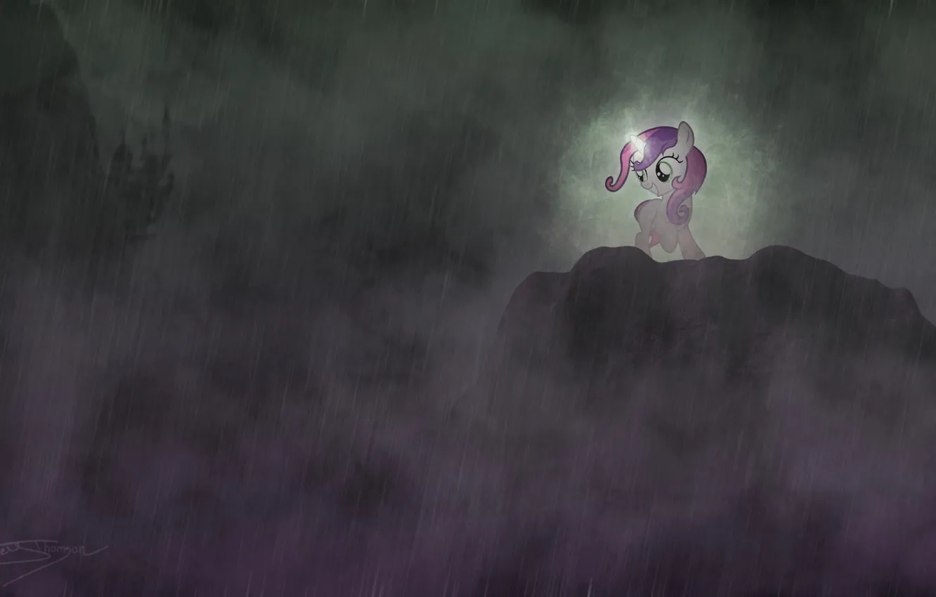 Фото обои свет, дождь, тьма, пони, My little pony