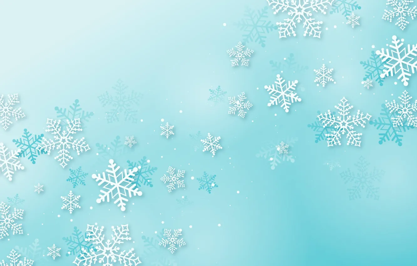 Фото обои снежинки, фон, christmas, blue, winter, background, snowflakes