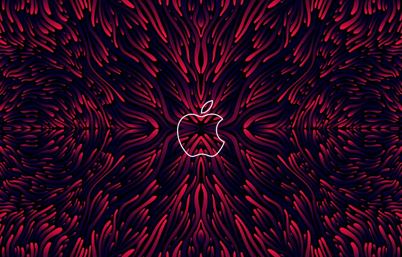 Фото обои Apple, Red, Logo, Symmetry, WWDC 2023 Event