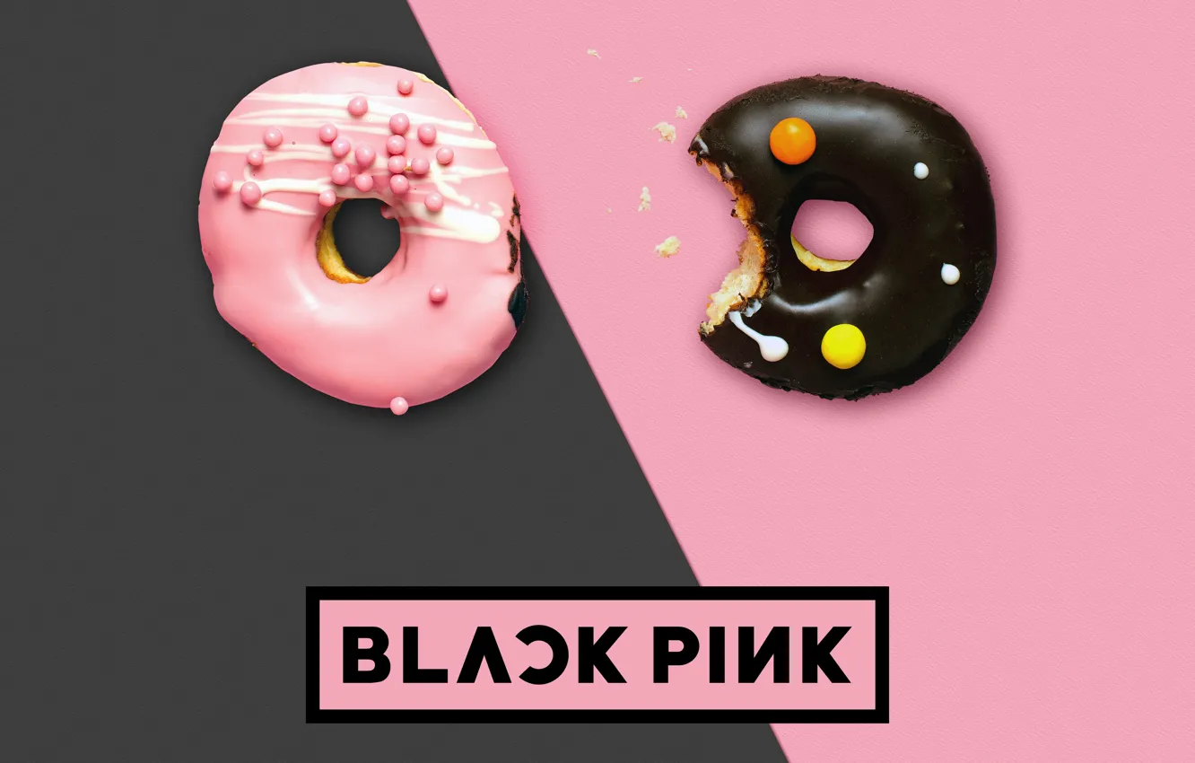 Фото обои logo, black, texture, pink, Blackpink