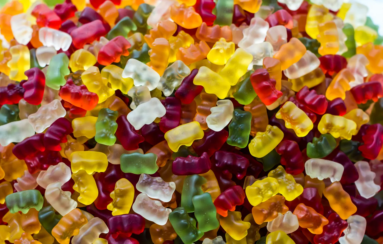 Фото обои цвета, конфеты, сладости, медвежата
