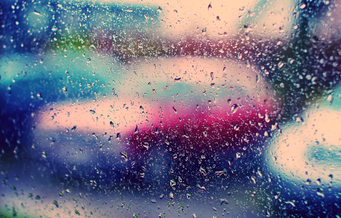 Фото обои стекло, цвета, капли, дождь, обои, яркие, wallpapers