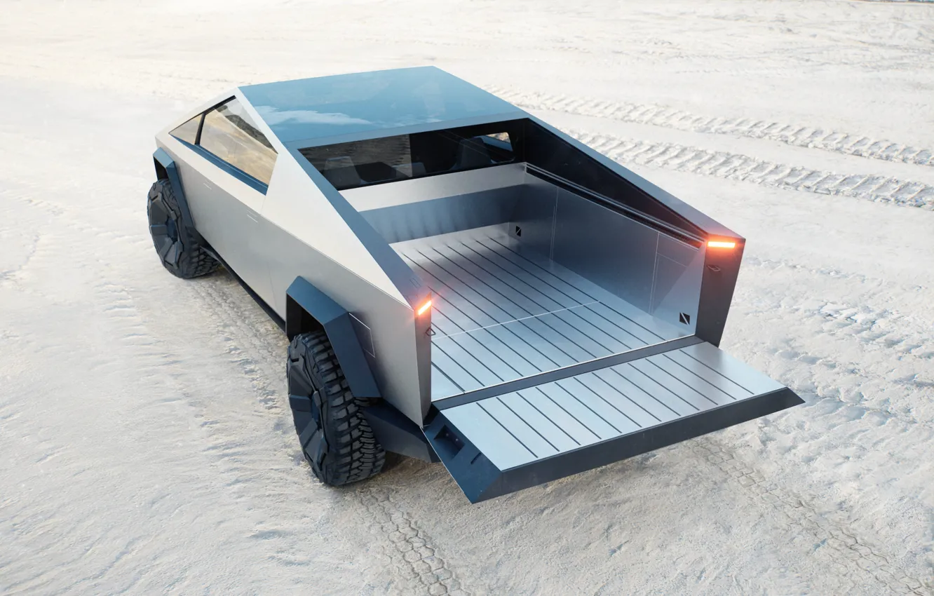 Фото обои Tesla, pickup truck, 2019, Cybertruck, Tesla Cybertruck Prototype